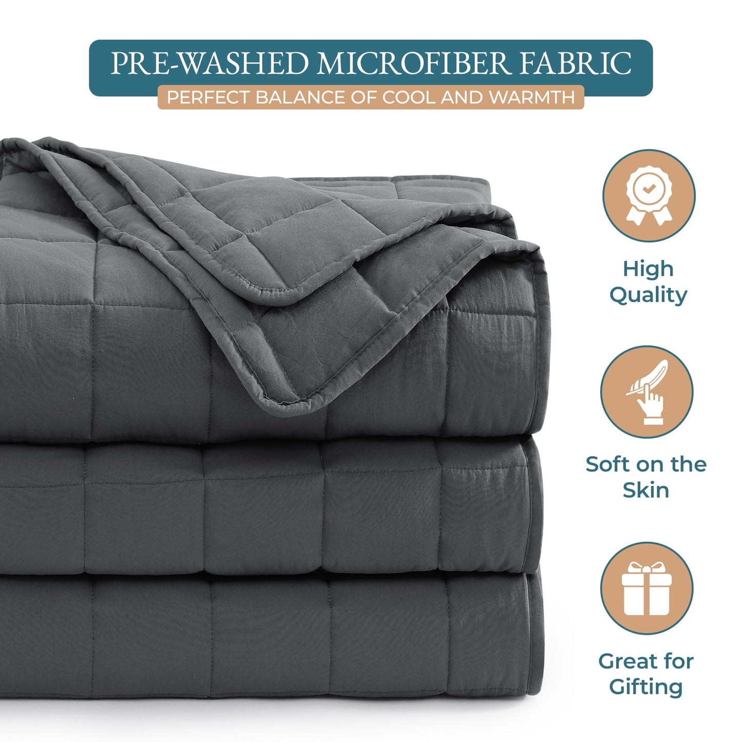 Quilted Bed Blanket cp-gallery: color=Charcoal