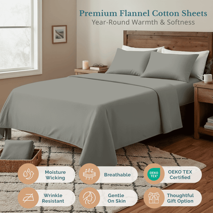 Flannel Sheet Set cp-gallery: color=Silver
