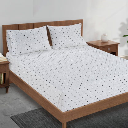 Percale Cotton Sheet Set cp-gallery: color=Polka Dot Black