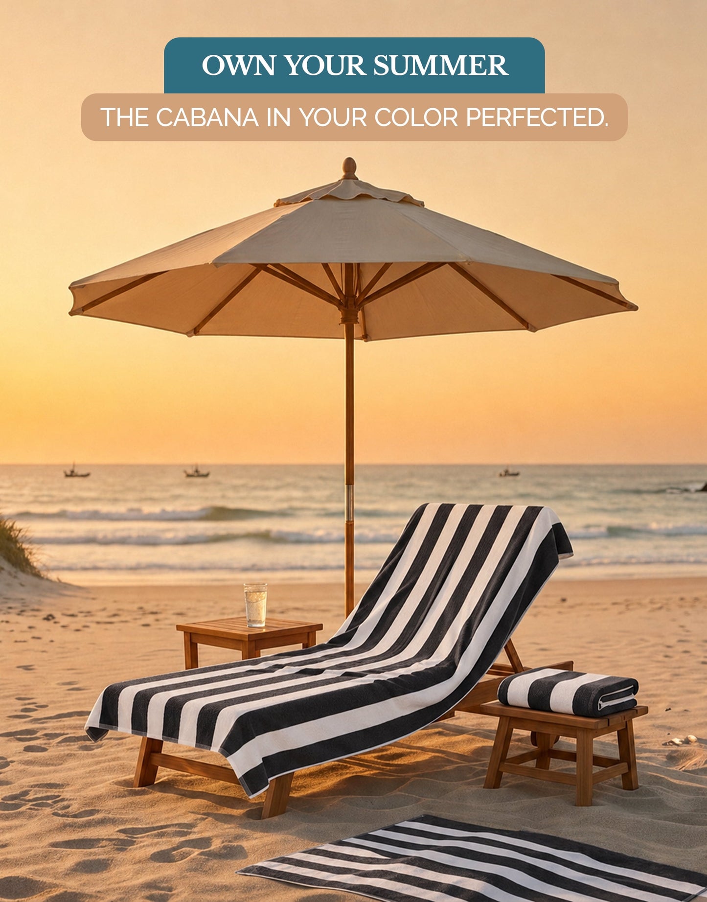 4-Piece Cabana Beach Towel Set cp-gallery: color=Grey; size=4 Piece Set