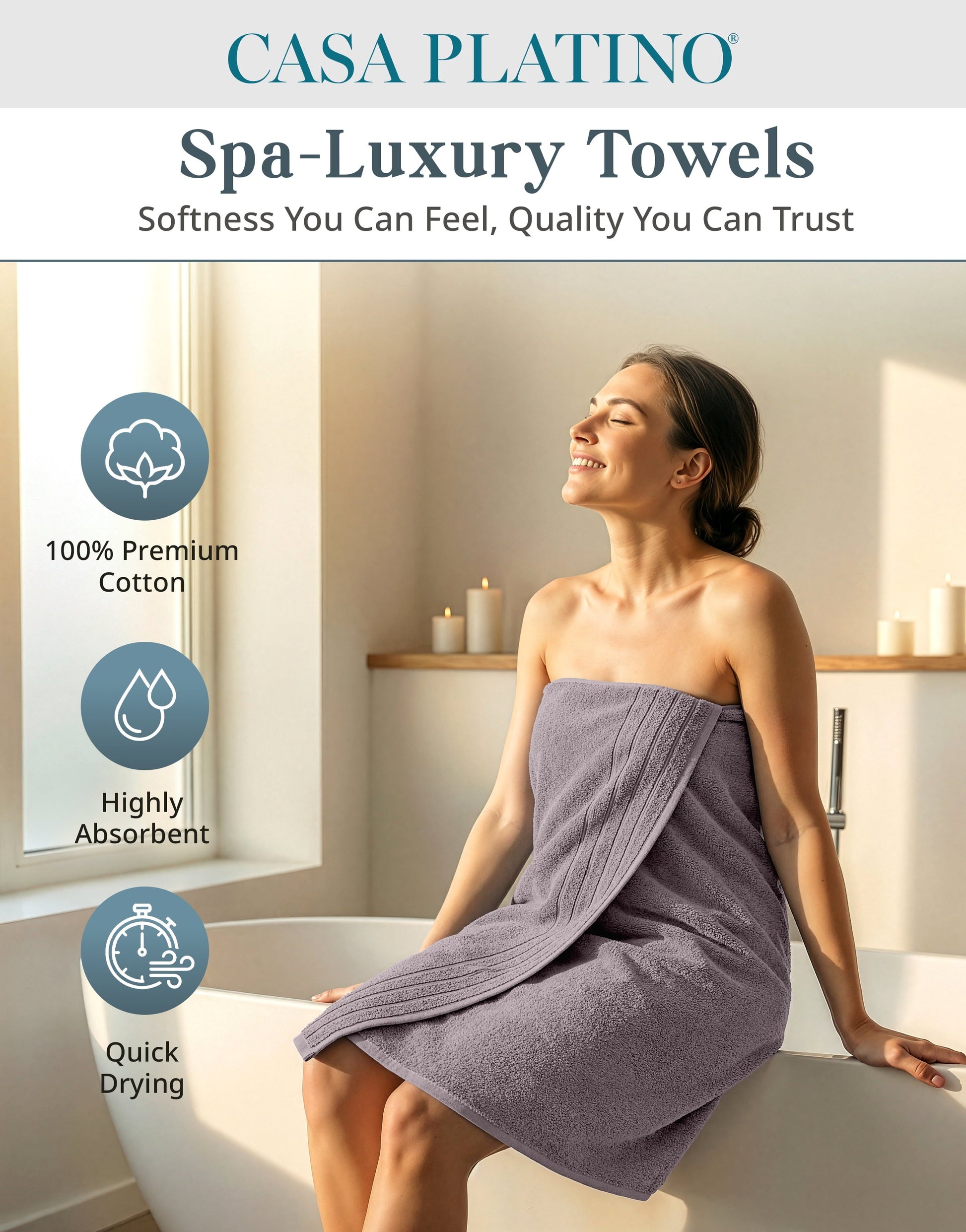 8-Piece Cotton Bath Towel Set