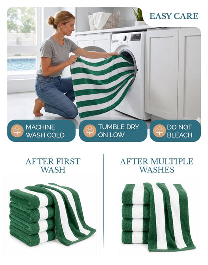 4-Piece Cabana Beach Towel Set cp-gallery: color=Green; size=4 Piece Set