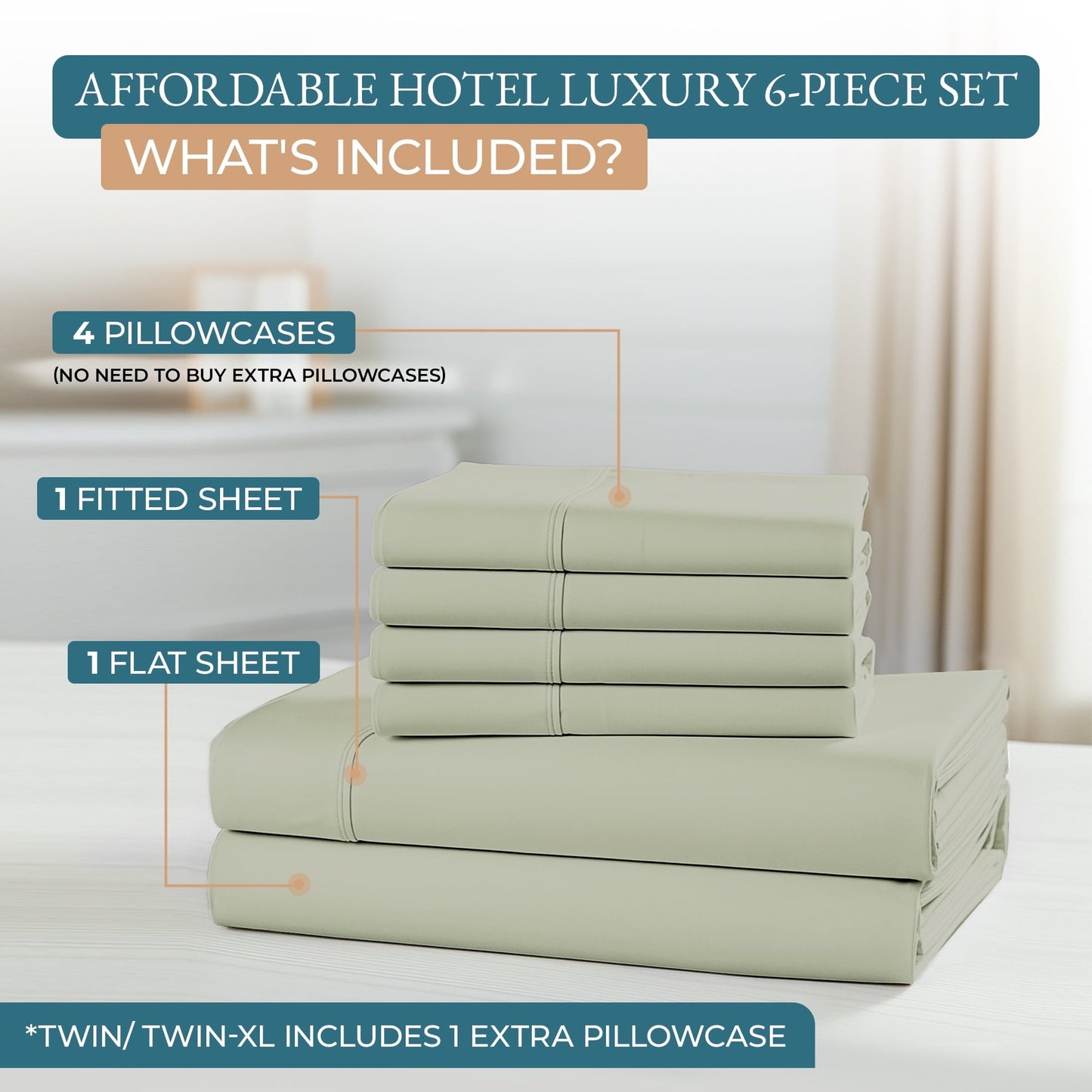 600 Thread Count Cotton Sheet Set cp-gallery: color=Mineral; size=King