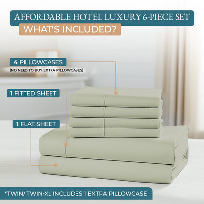 600 Thread Count Cotton Sheet Set cp-gallery: color=Mineral; size=King