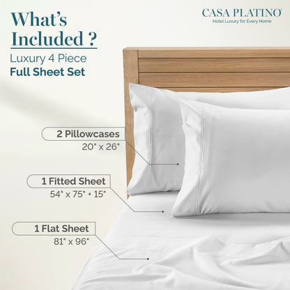 1000 Thread Count Egyptian Cotton Sheet Set cp-gallery: color=White; size=Full