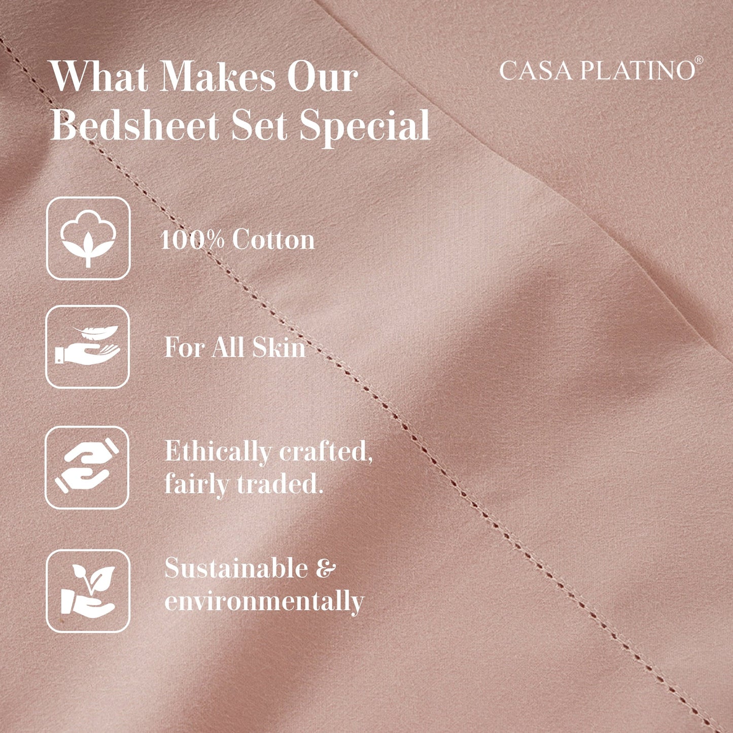 Percale Cotton Sheet Set cp-gallery: color=Sepia Rose