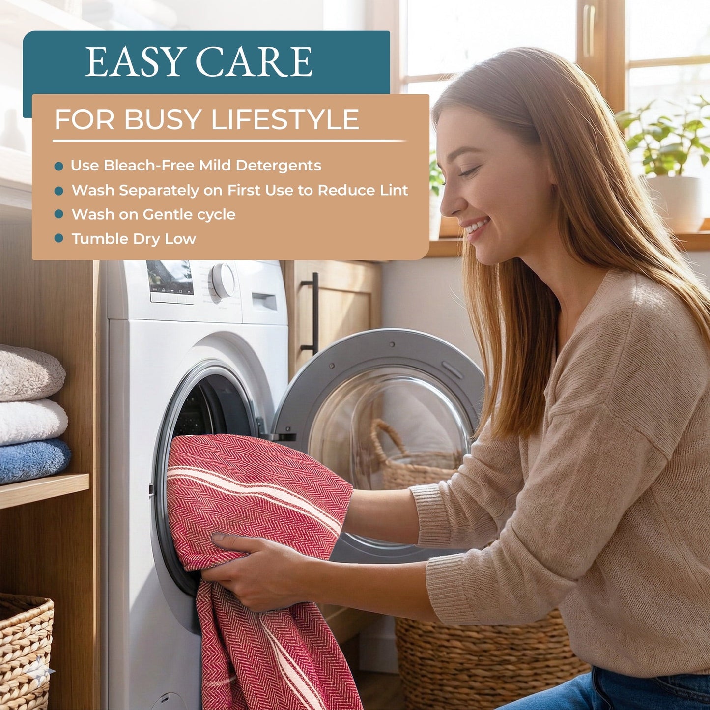 Herringbone Kitchen Towel Set cp-gallery: color=Red Chambray; size=12 Piece Set