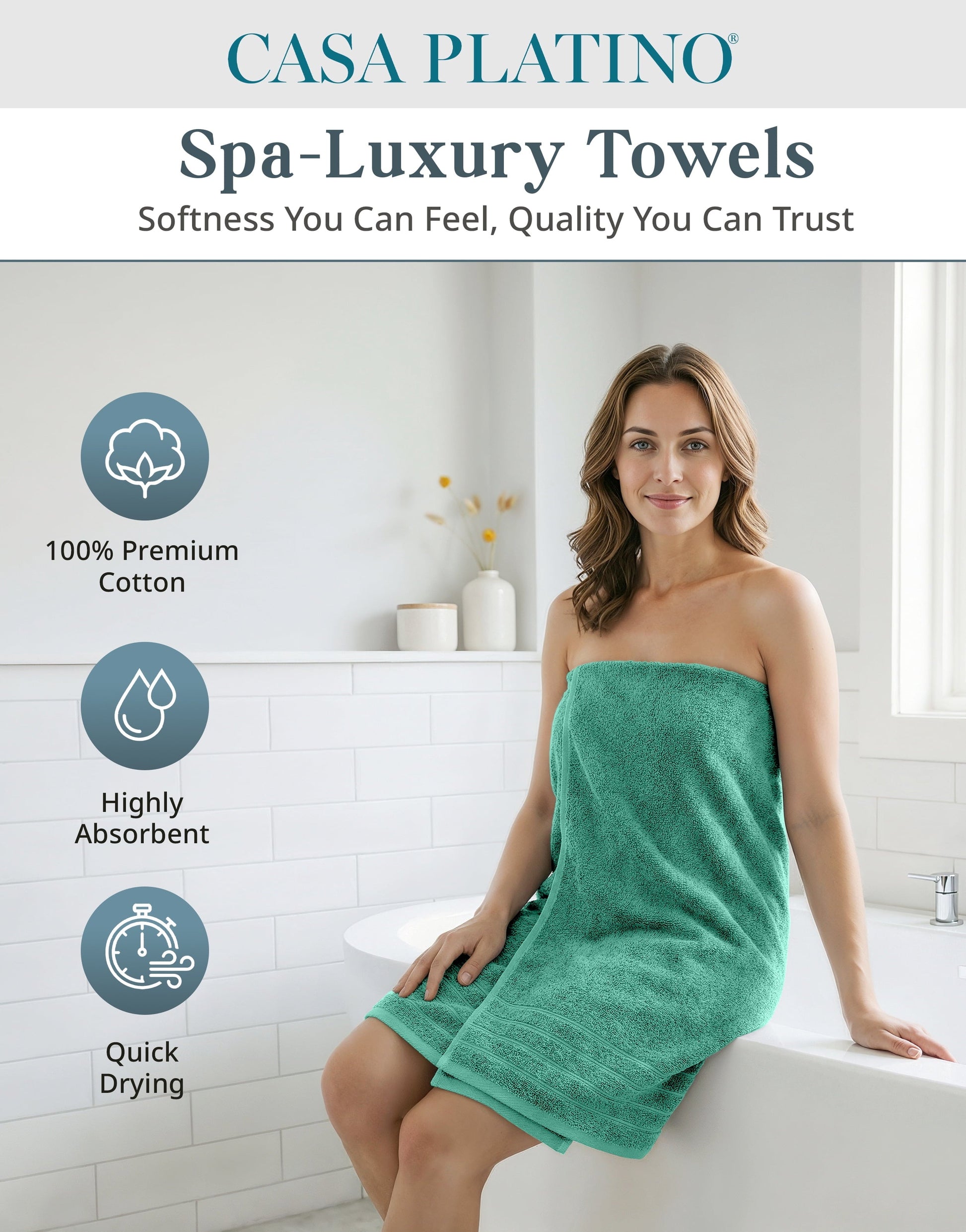 24-Piece Cotton Bath Towel Set