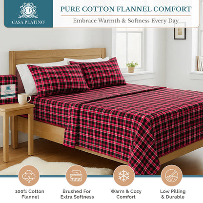 Flannel Sheet Set cp-gallery: color=Red Check