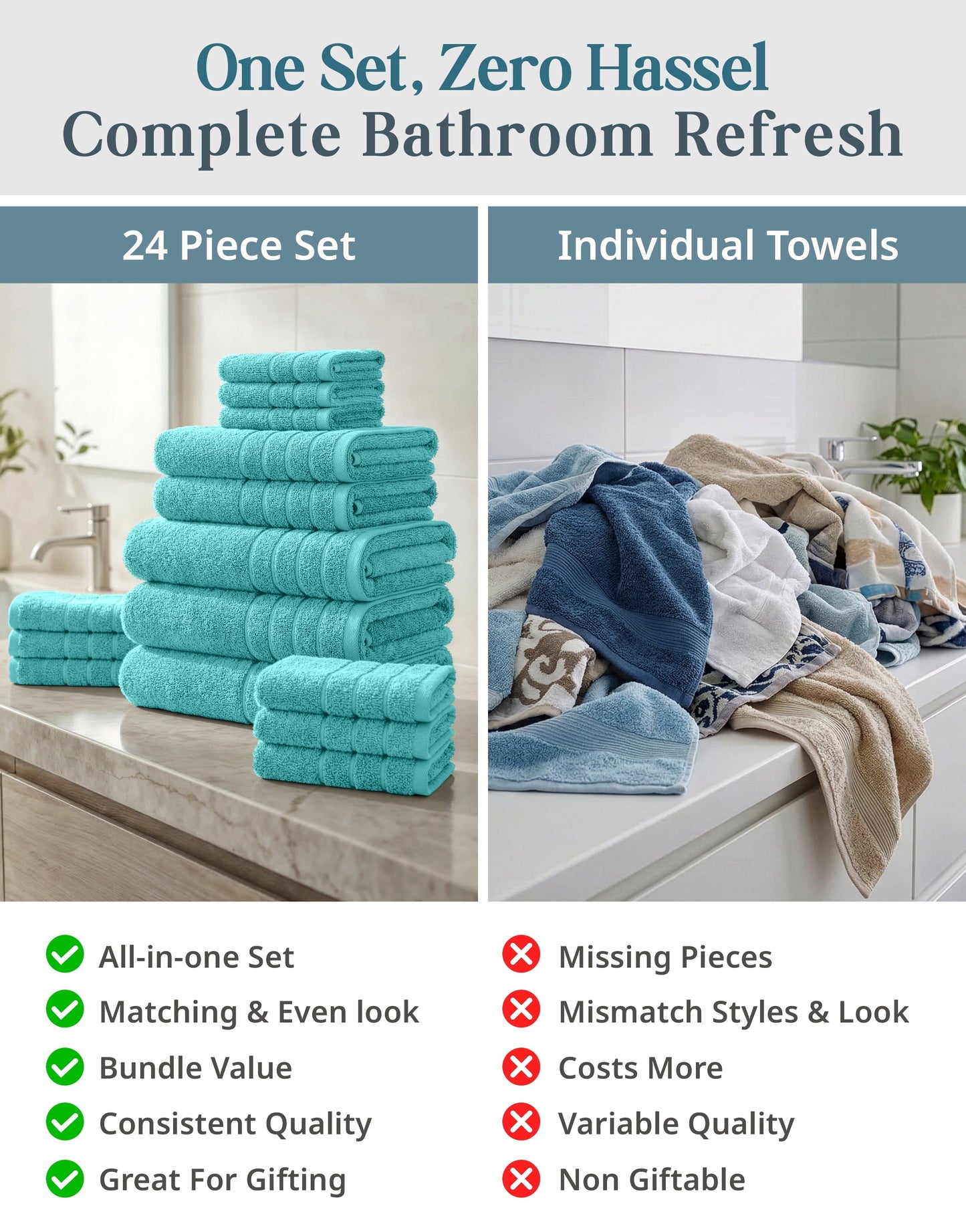 24-Piece Cotton Bath Towel Set cp-gallery: color=Aqua Sky; size=24 Piece Set