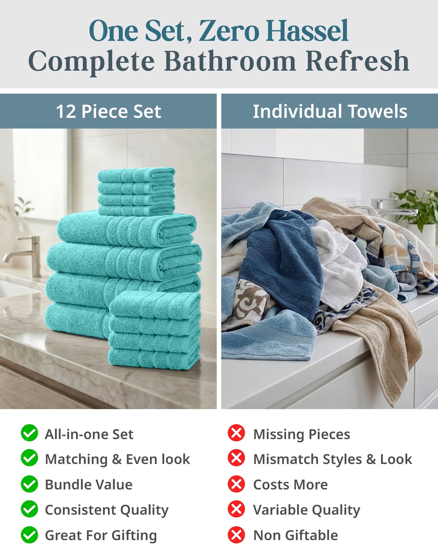 12-Piece Cotton Bath Towel Set cp-gallery: color=Aqua Sky; size=12 Piece Set