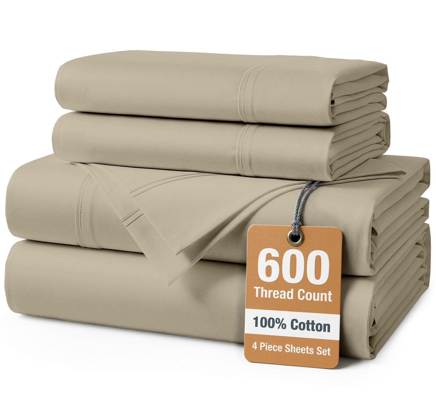 600 Thread Count Cotton Sheet Set cp-gallery: color=Linen