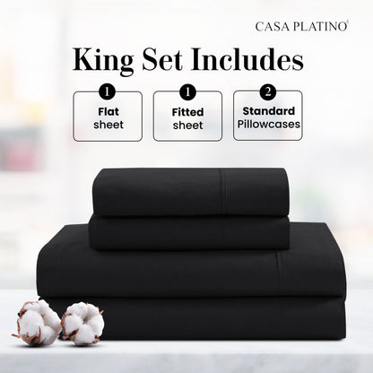 Percale Cotton Sheet Set cp-gallery: color=Black; size=King