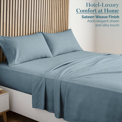 1000 Thread Count Egyptian Cotton Sheet Set cp-gallery: color=French Blue