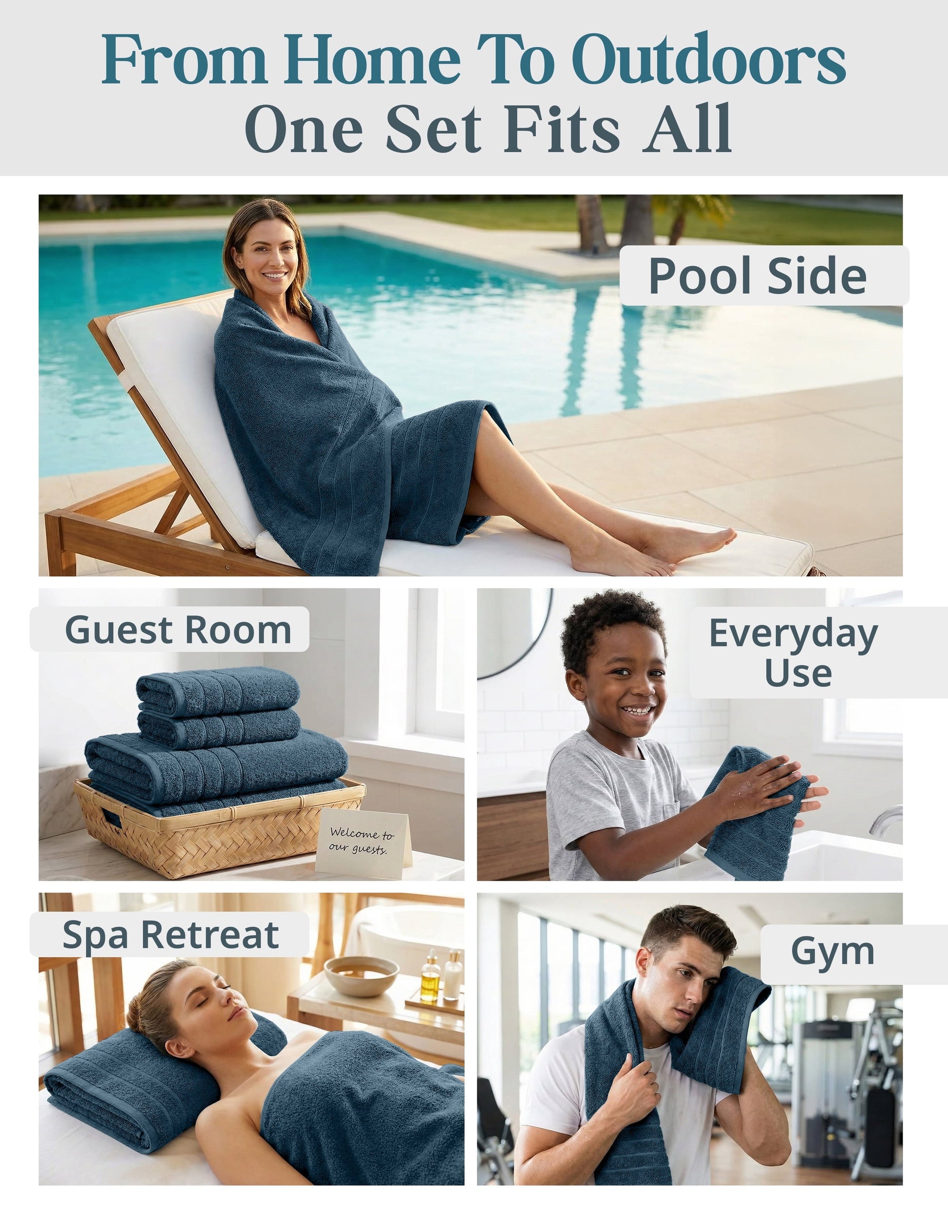 12-Piece Cotton Bath Towel Set