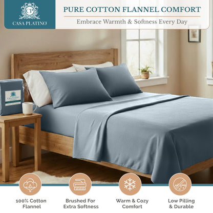 Flannel Sheet Set cp-gallery: color=French Blue