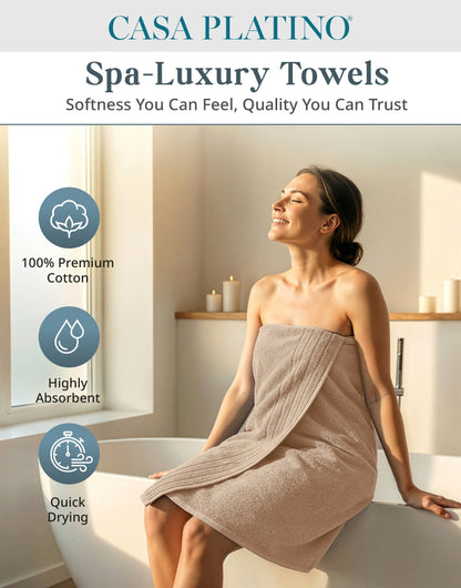 8-Piece Cotton Bath Towel Set cp-gallery: color=Beige; size=8 Piece Set