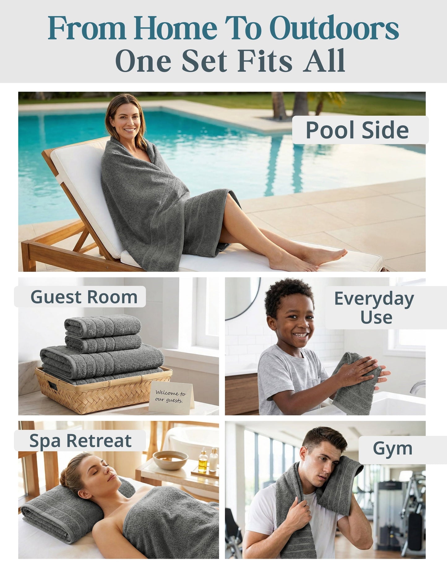 12-Piece Cotton Bath Towel Set cp-gallery: color=Ultimate Grey; size=12 Piece Set