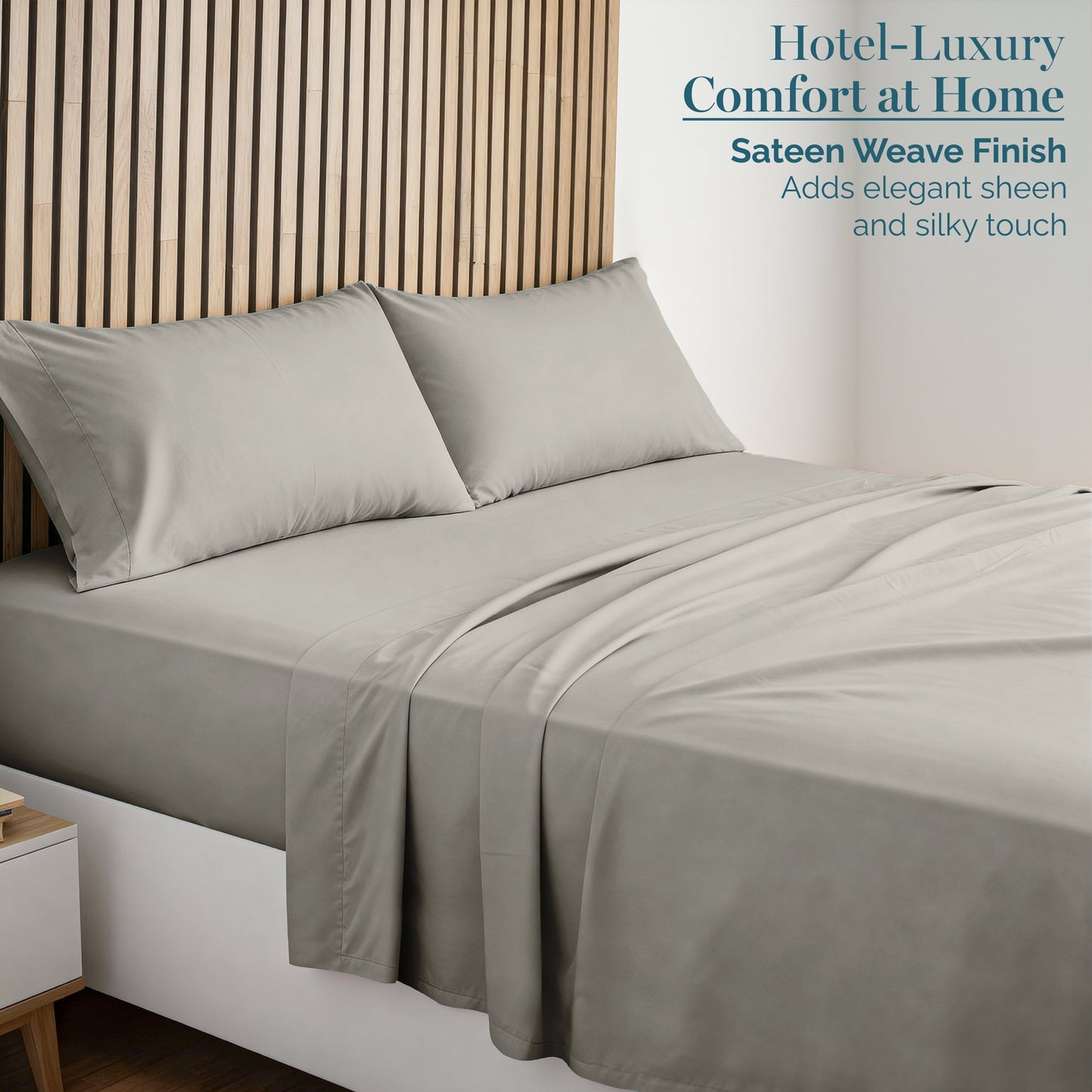 1000 Thread Count Egyptian Cotton Sheet Set cp-gallery: color=Silver; size=California King