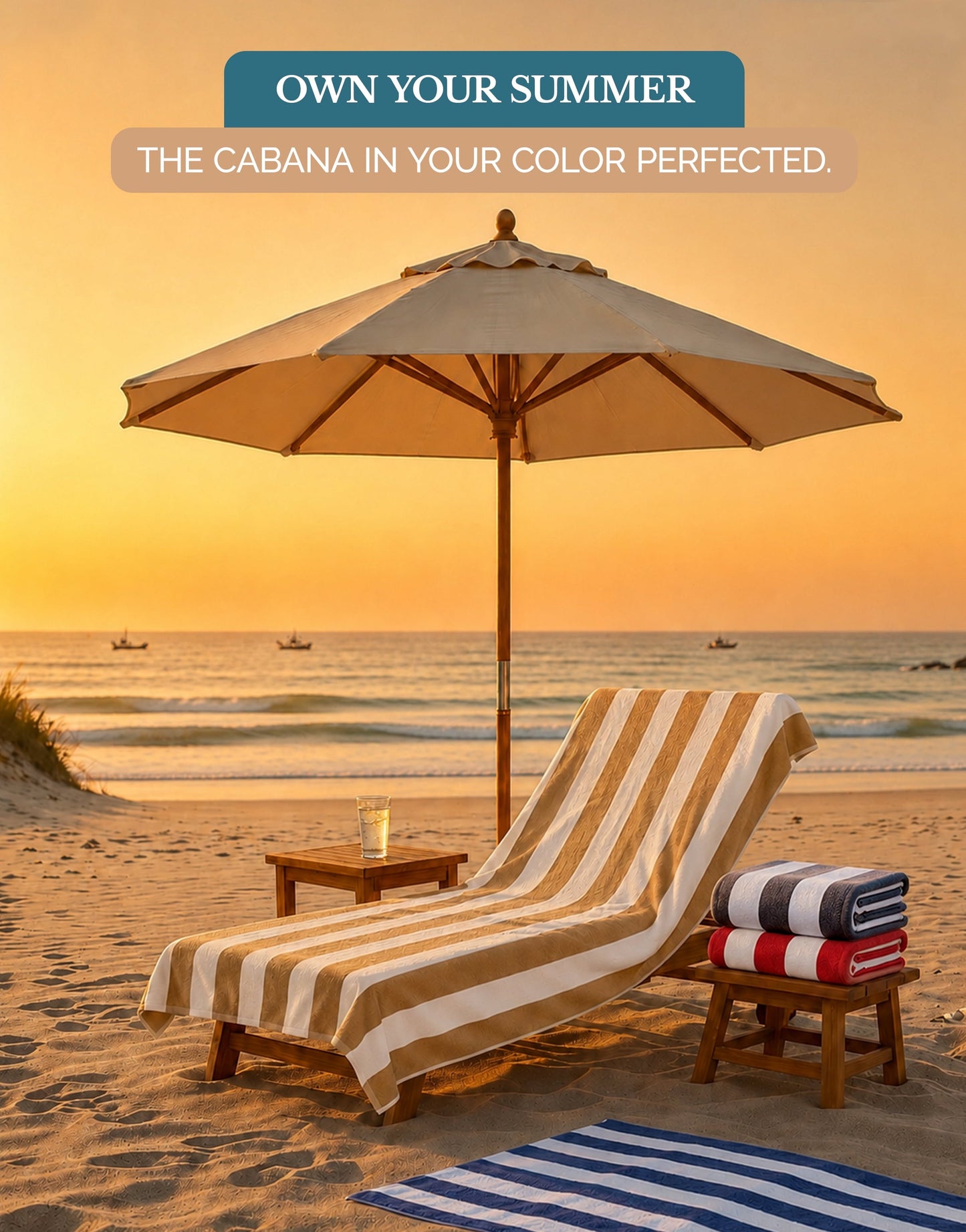 4-Piece Cabana Beach Towel Set cp-gallery: color=Ocean Breeze; size=4 Piece Set