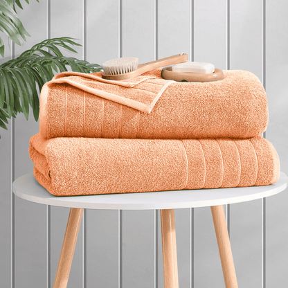 4-Piece Oversized Bath Sheets Set cp-gallery: color=Peach Fuzz; size=4 Piece Set