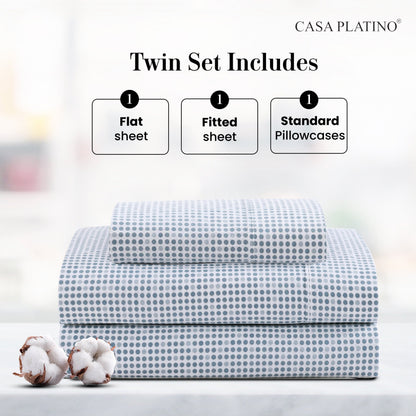 Percale Cotton Sheet Set cp-gallery: color=Polka Dot; size=Twin