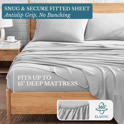 Washed Microfiber Sheet Set cp-gallery: color=Silver