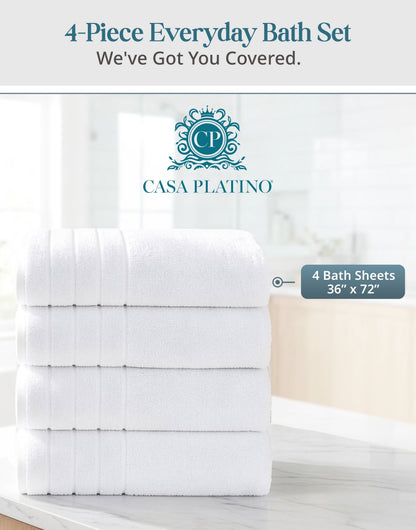 4-Piece Oversized Bath Sheets Set cp-gallery: color=White; size=4 Piece Set