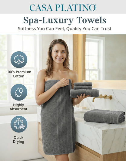 18-Piece Cotton Bath Towel Set cp-gallery: color=Ultimate Grey; size=18 Piece Set