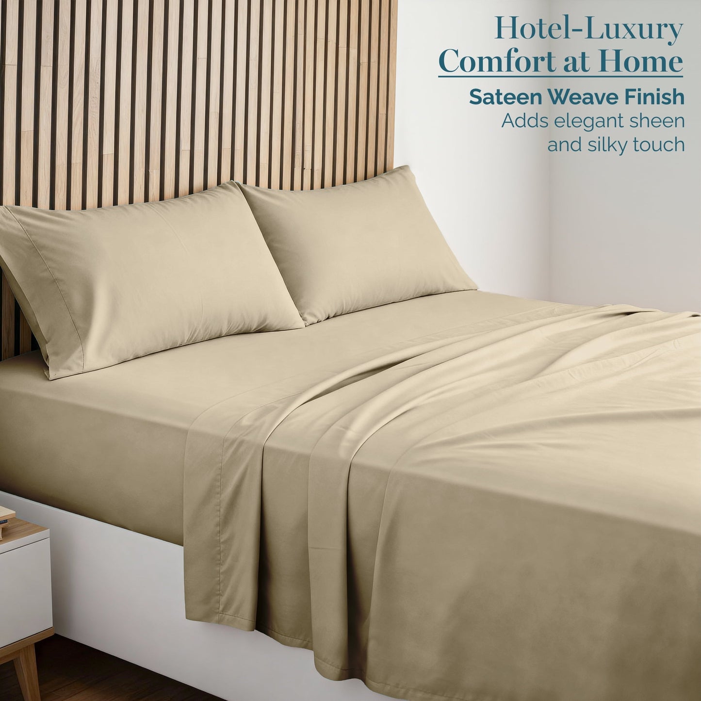1000 Thread Count Egyptian Cotton Sheet Set cp-gallery: color=Linen; size=California King
