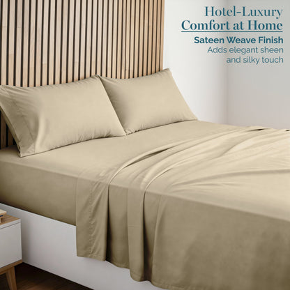 1000 Thread Count Egyptian Cotton Sheet Set cp-gallery: color=Linen; size=California King