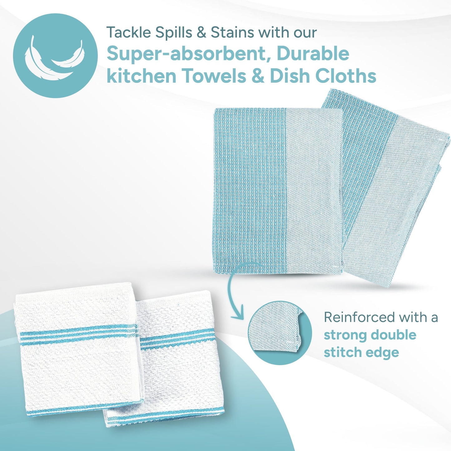 Kitchen Set - Oven Mitts, Pot Holders & Towels cp-gallery: color=Aqua; size=8 Piece Set