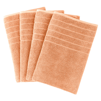 4-Piece Cotton Bath Towels Set cp-gallery: color=Peach Fuzz; size=4 Piece Set