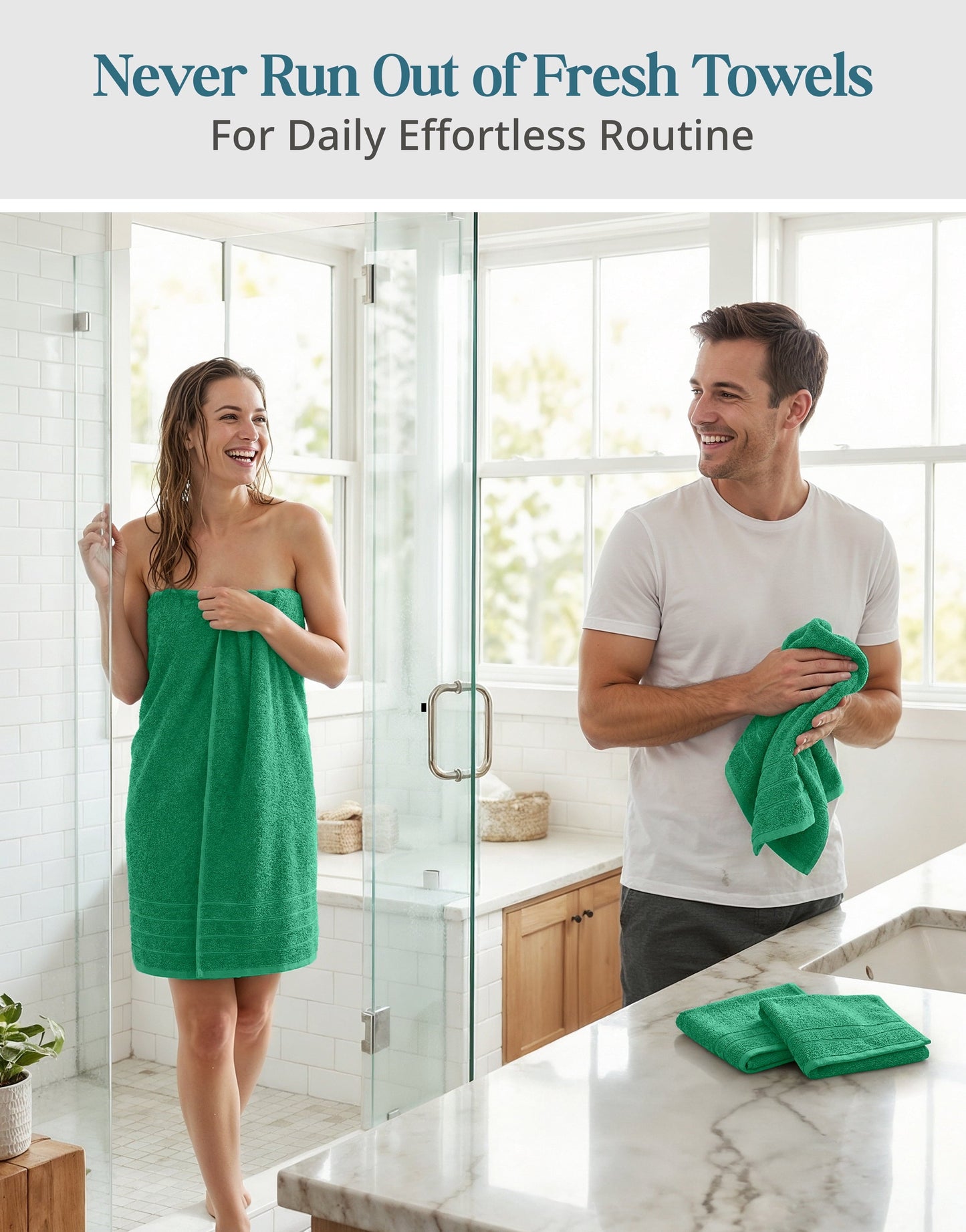 8-Piece Cotton Bath Towel Set cp-gallery: color=Emerald; size=8 Piece Set