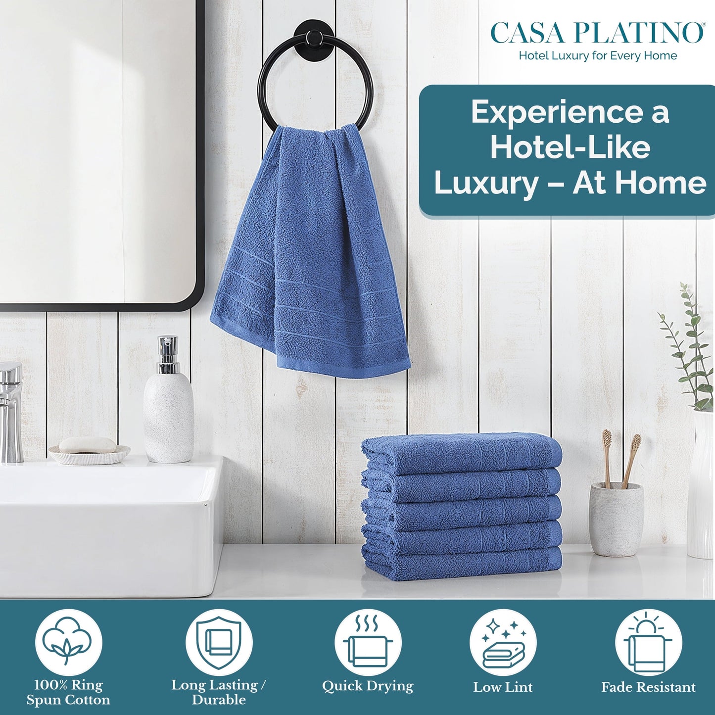 6-Piece Cotton Hand Towels Set cp-gallery: color=Allure; size=6 Piece Set