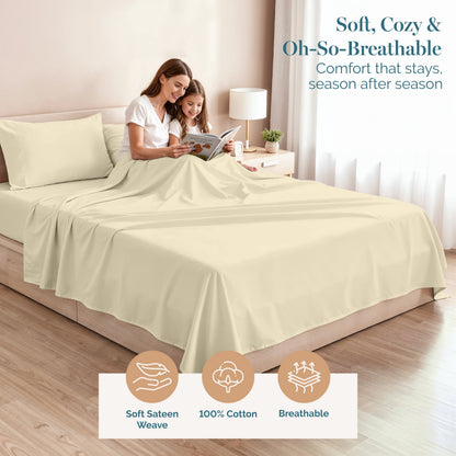 450 Thread Count Cotton Sheet Set cp-gallery: color=Linen