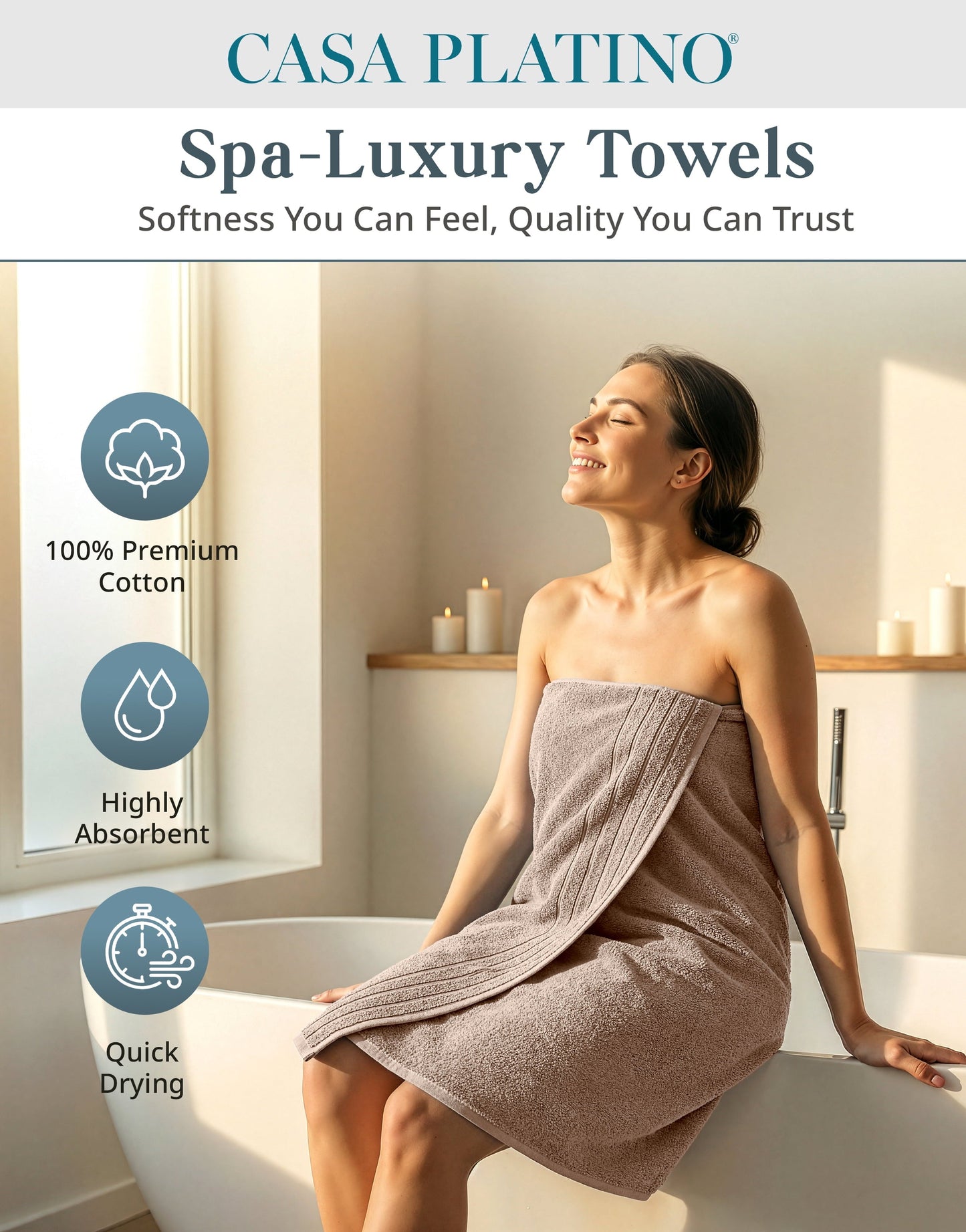 8-Piece Cotton Bath Towel Set cp-gallery: color=Towny Brown; size=8 Piece Set