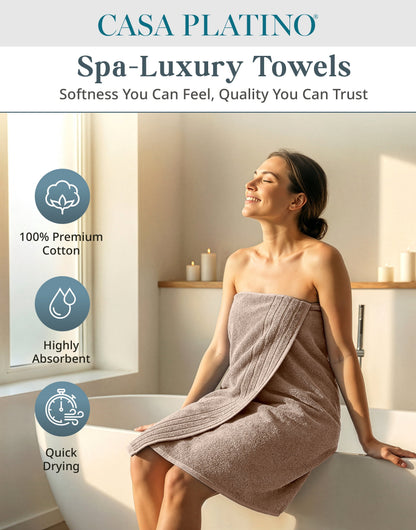 8-Piece Cotton Bath Towel Set cp-gallery: color=Towny Brown; size=8 Piece Set
