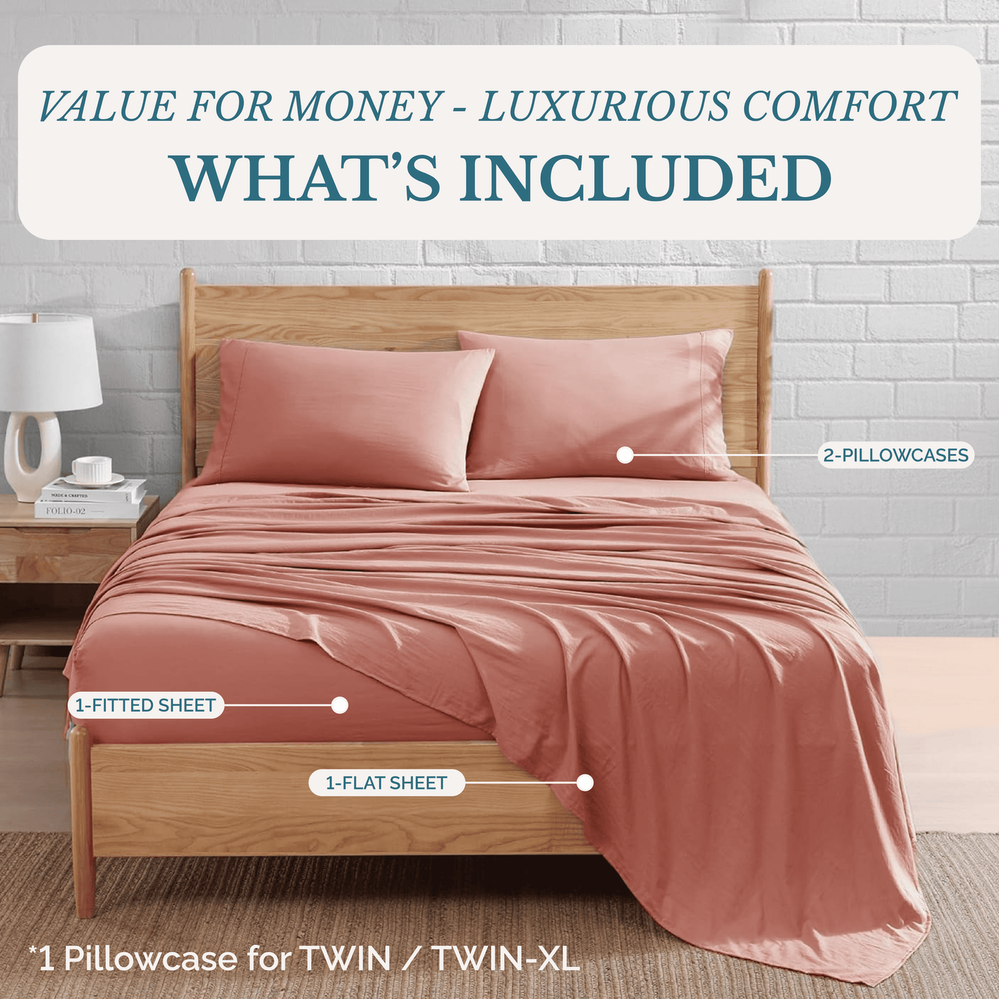 Washed Microfiber Sheet Set cp-gallery: color=Rose Dawn
