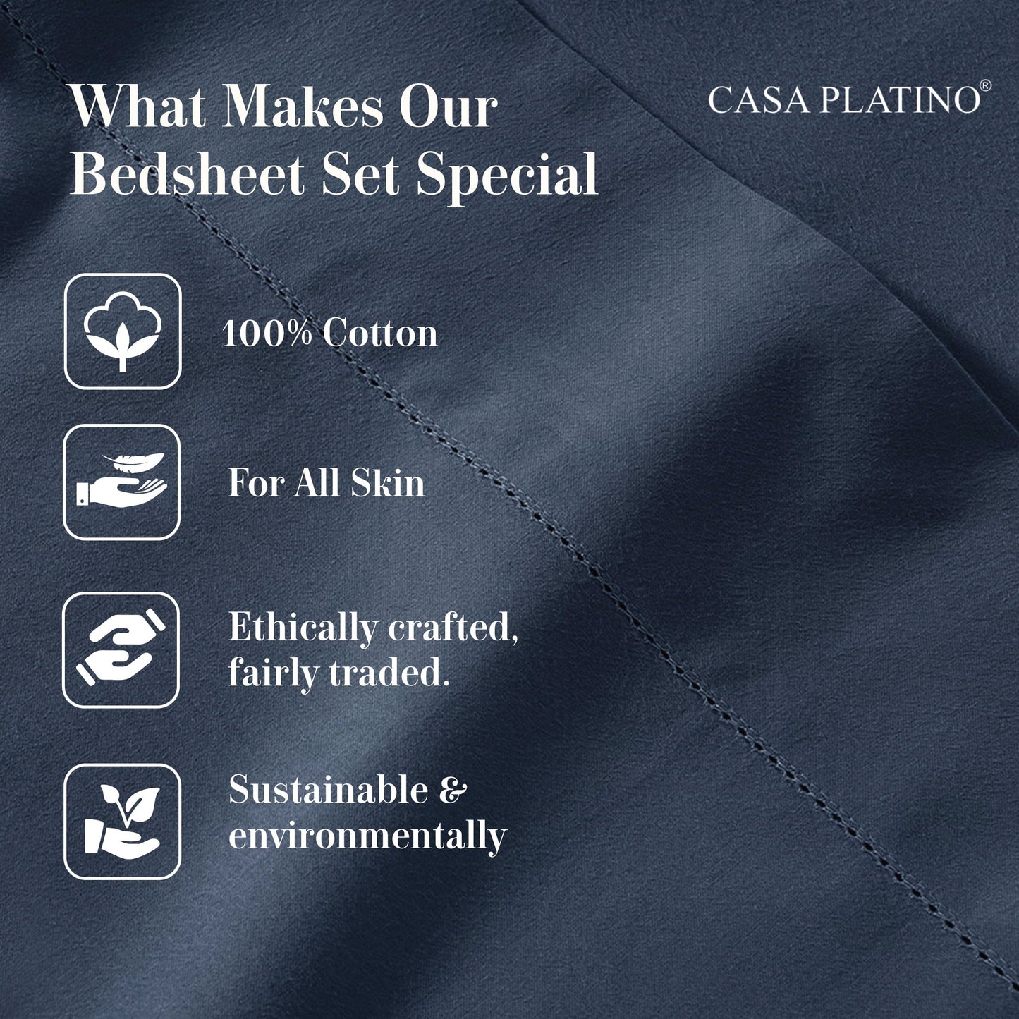 Percale Cotton Sheet Set cp-gallery: color=Navy