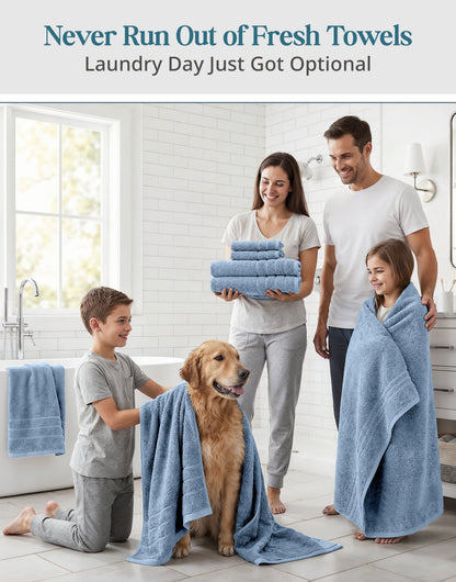 24-Piece Cotton Bath Towel Set cp-gallery: color=Cerulean Blue; size=24 Piece Set