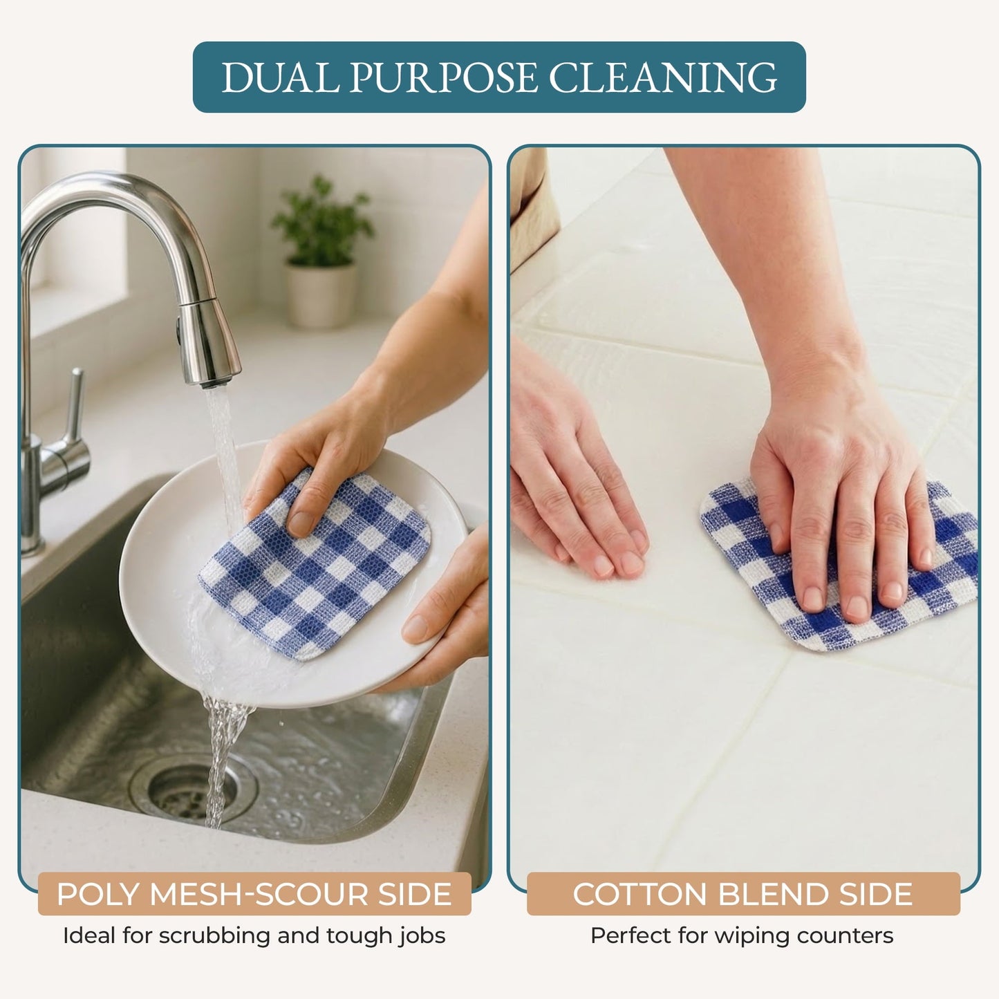 20-Piece Kitchen Towel Set Cotton Dish Towels cp-gallery: color=Indigo; size=20 Piece Set