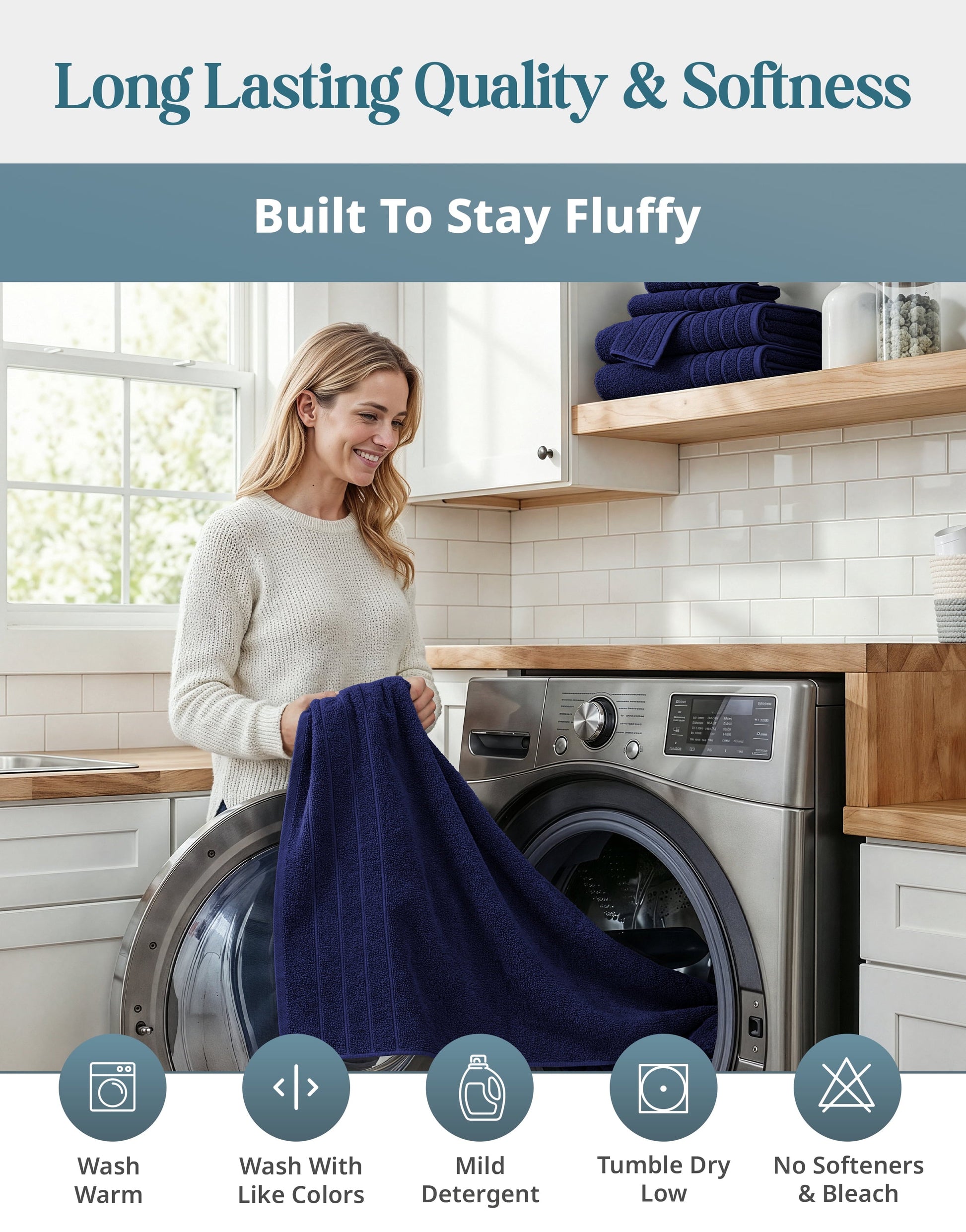 2-Piece Cotton Bath Towels Set