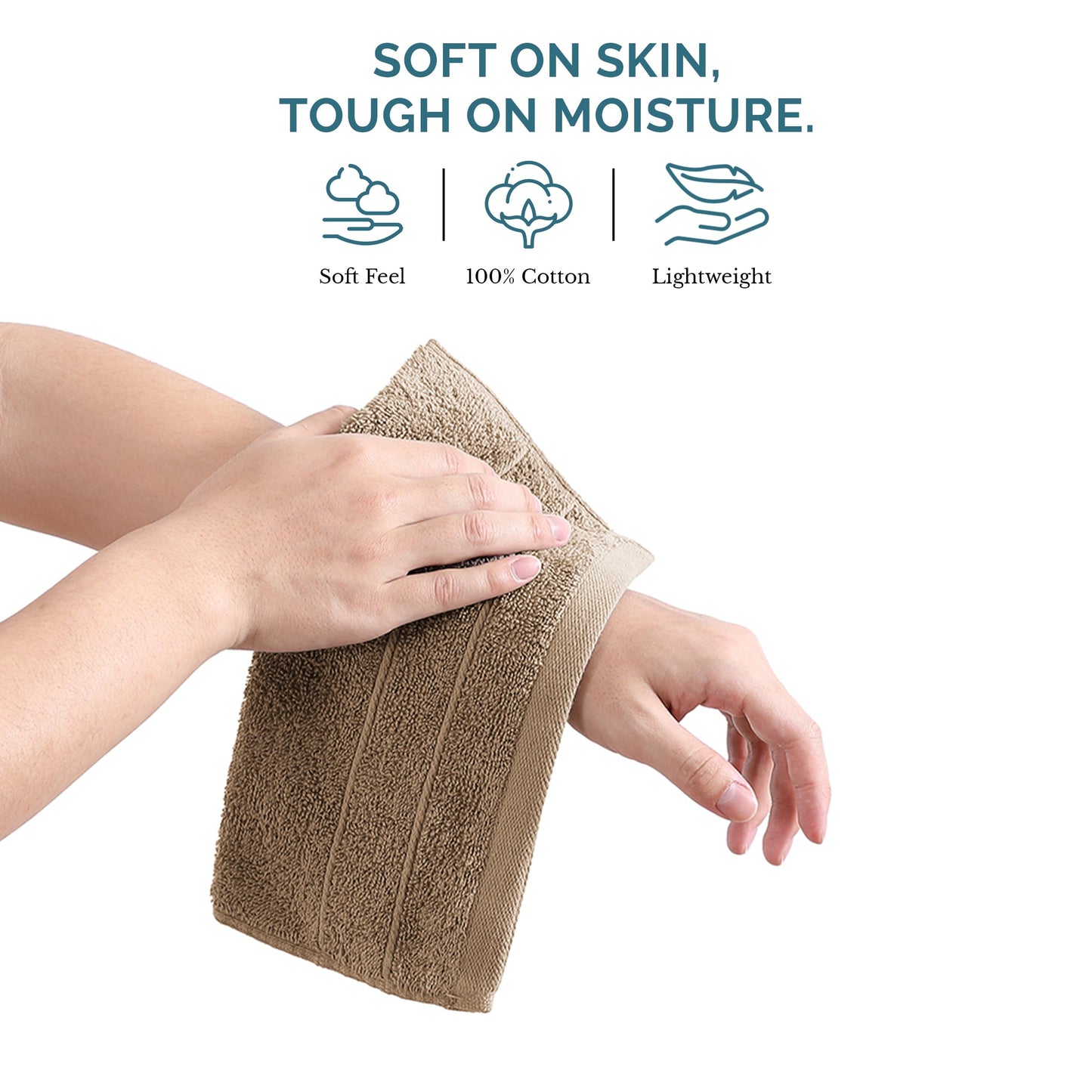 6-Piece Cotton Washcloths Set cp-gallery: color=Taupe; size=6 Piece Set