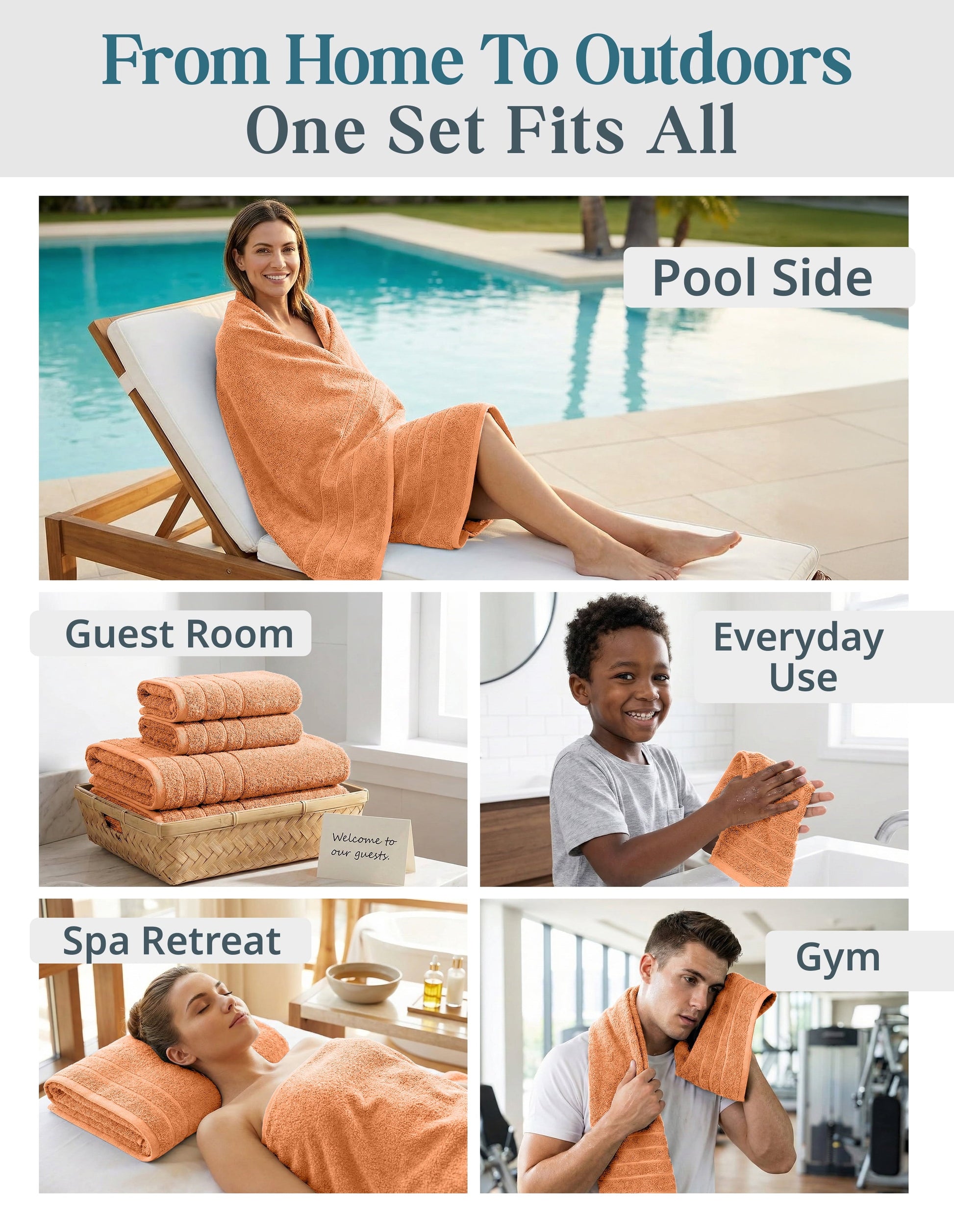 18-Piece Cotton Bath Towel Set