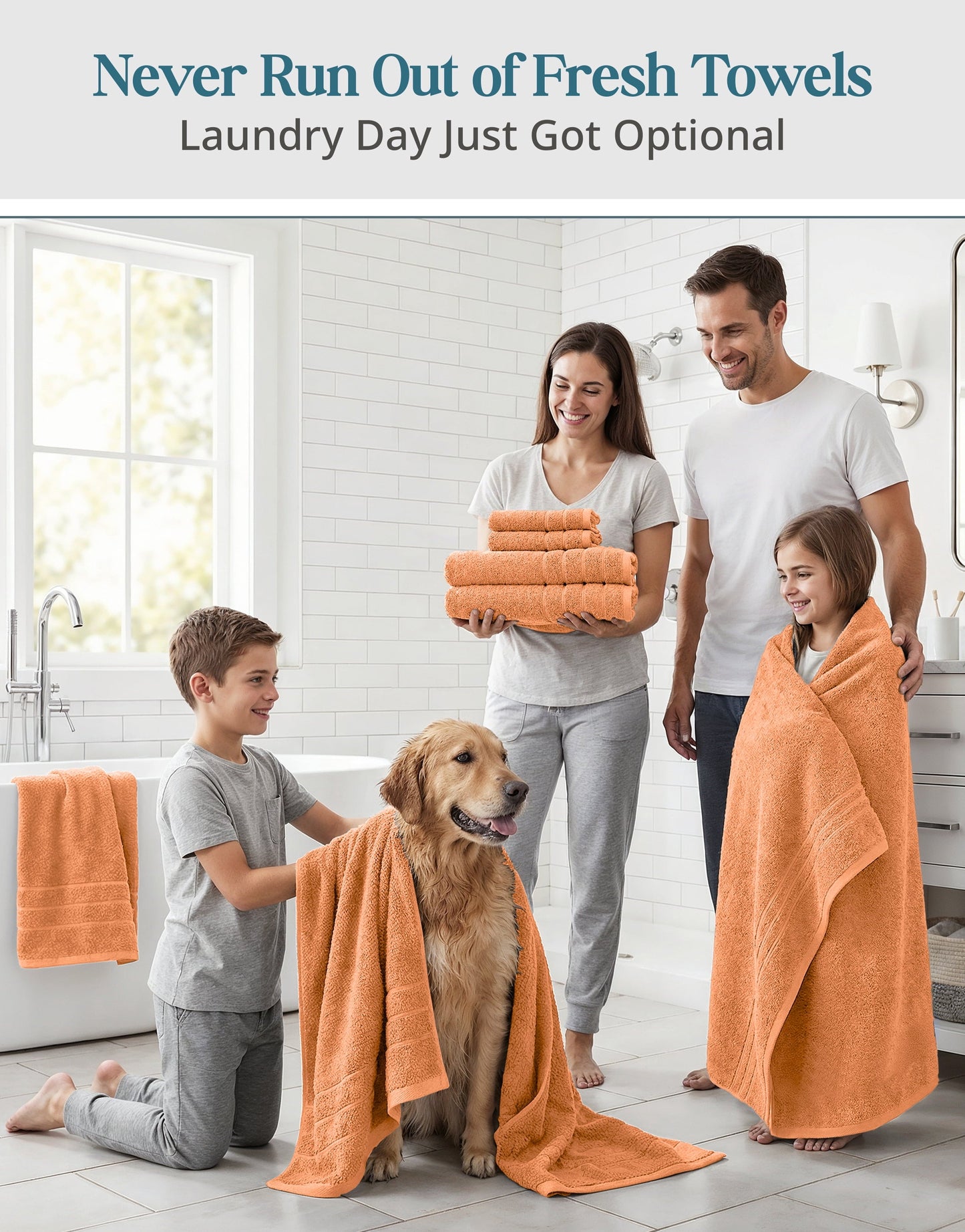 12-Piece Cotton Bath Towel Set cp-gallery: color=Peach Fuzz; size=12 Piece Set