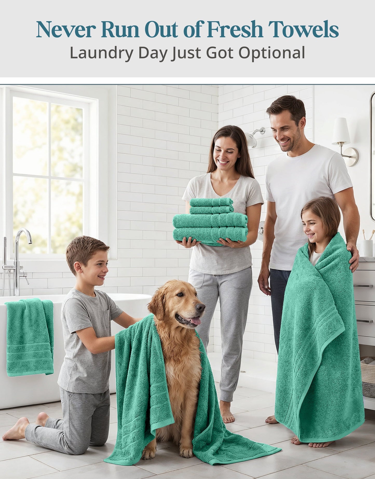 24-Piece Cotton Bath Towel Set cp-gallery: color=Teal; size=24 Piece Set