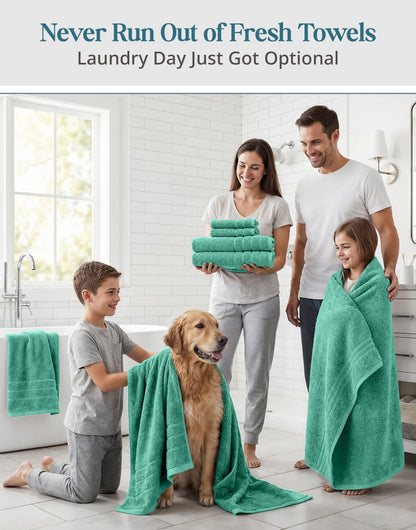 24-Piece Cotton Bath Towel Set cp-gallery: color=Teal; size=24 Piece Set