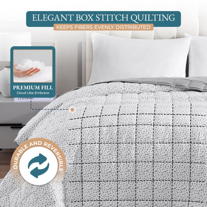 Quilted Bed Blanket cp-gallery: color=White Base Dot-silver