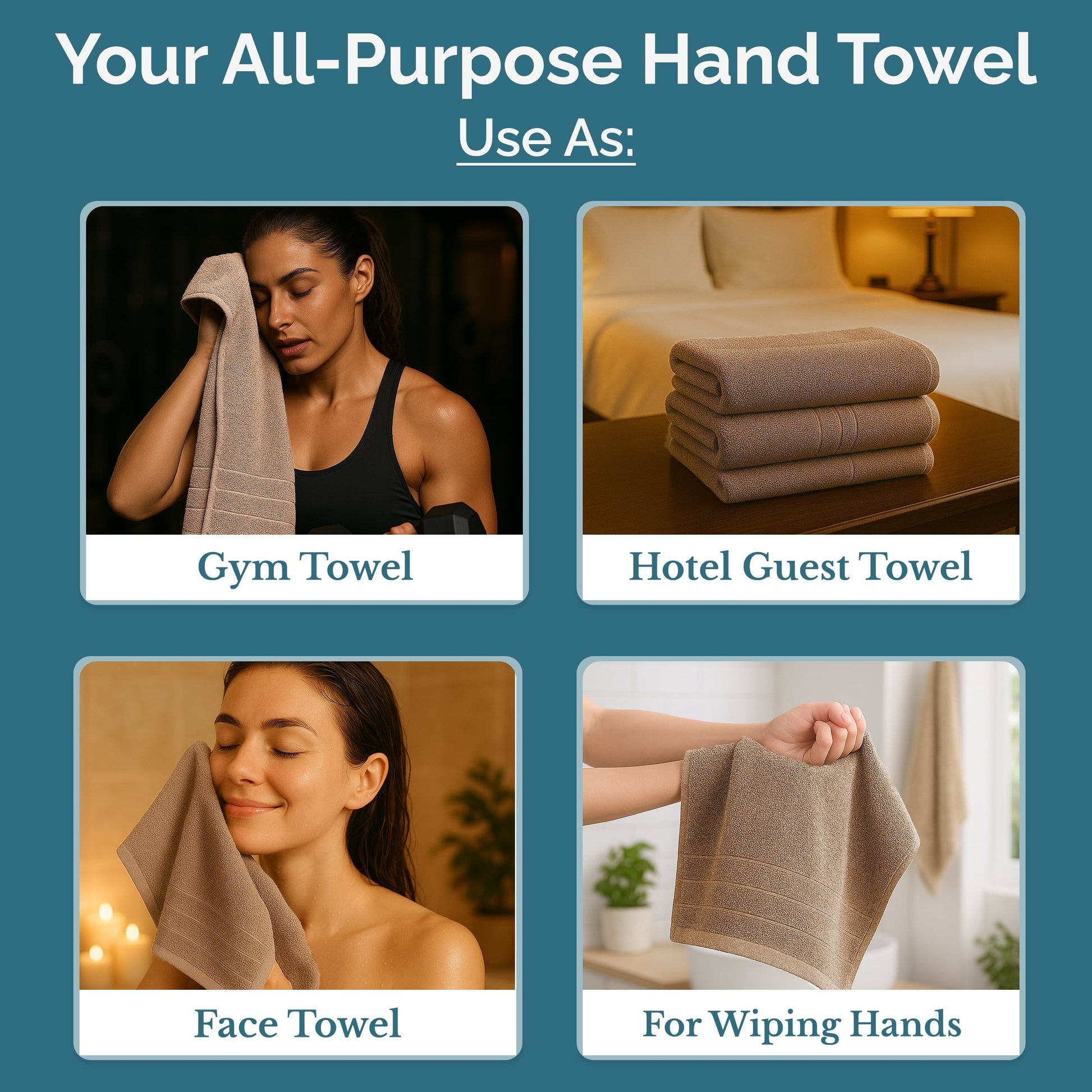 4-Piece Cotton Hand Towels Set